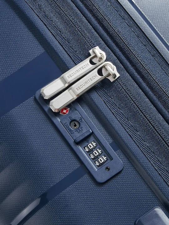 Securitech by Delsey Μεγάλη Βαλίτσα Ταξιδίου Σκληρή Dune Blue με 4 Ρόδες Ύψους 76εκ.