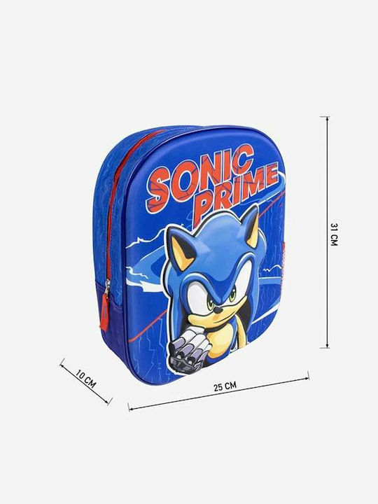 Sonic Σχολική Τσάντα Πλάτης Νηπιαγωγείου Μπλε