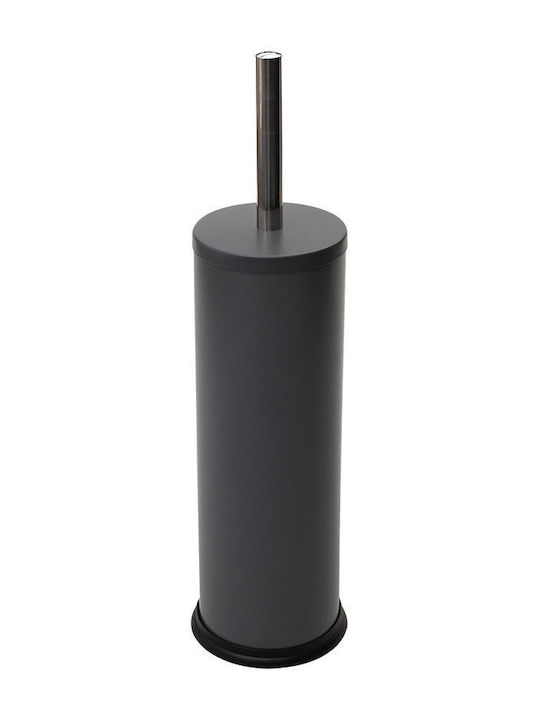 Estia Classic Metallic Bathroom Brush and Trash Can Set Soft Close 5l Gray