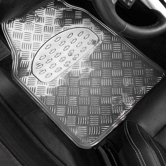Autoline Satz Vorder- und Hintermatten Universal 4Stück aus Aluminium Silber