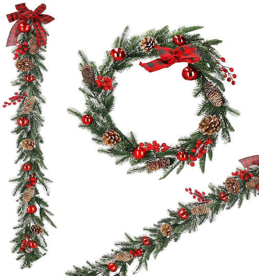 Lighted Christmas Garland Green 150x3cm 1pc