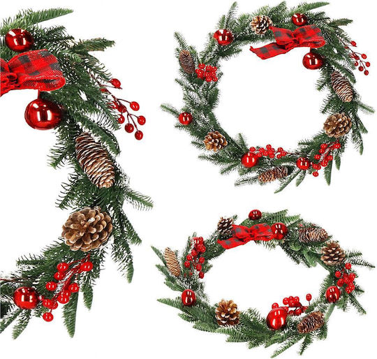 Lighted Christmas Garland Green 150x3cm 1pc