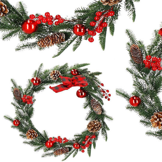 Lighted Christmas Garland Green 150x3cm 1pc