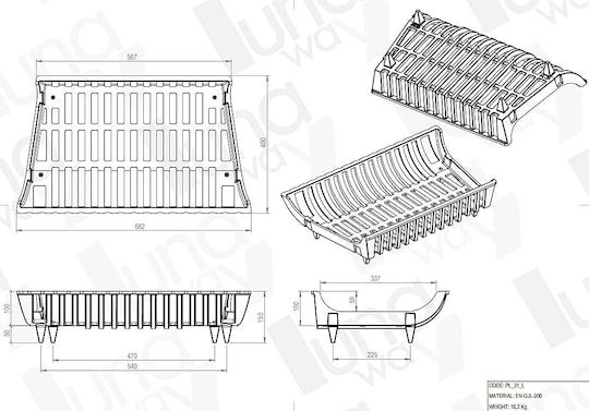 Lunaway Cast Iron Fireplace Grate 68x39cm