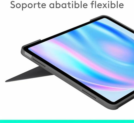Logitech Combo Touch Flip Cover με Πληκτρολόγιο στα Ισπανικά Γκρι