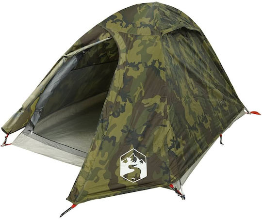 vidaXL Camping Tent Green for 2 People 254x140x108cm