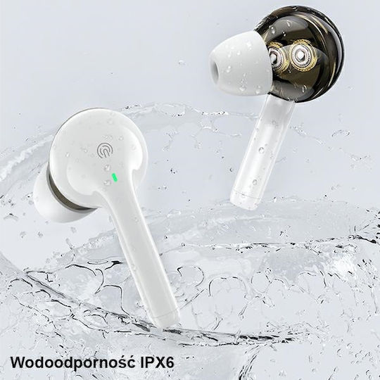 Awei T12 In ear Bluetooth хендсфри Слушалки с Кутийка за Зареждане Бял