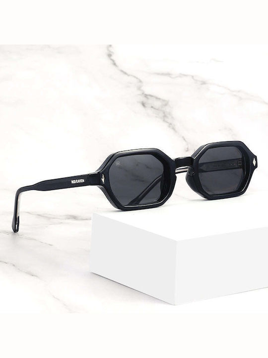 Red Raven Jackie Unisex Γυαλιά Ηλίου με Μαύρο Κοκκάλινο Σκελετό και Μαύρο Φακό