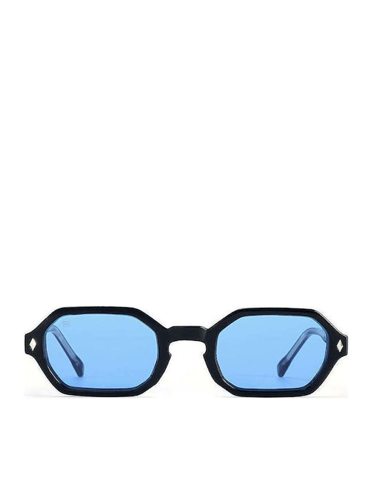 Red Raven Jackie Unisex Γυαλιά Ηλίου με Μαύρο Κοκκάλινο Σκελετό και Γαλάζιο Φακό