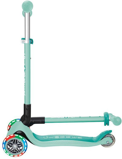 Globber Kids Foldable Primo 3-Wheel Scooter with LED Lighting for 3+ Years Green