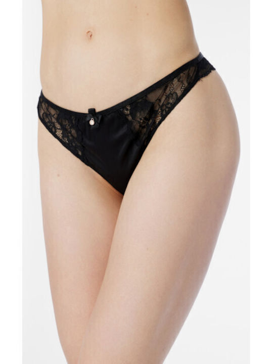 Minerva Cotton Women's Brazil with Lace Black