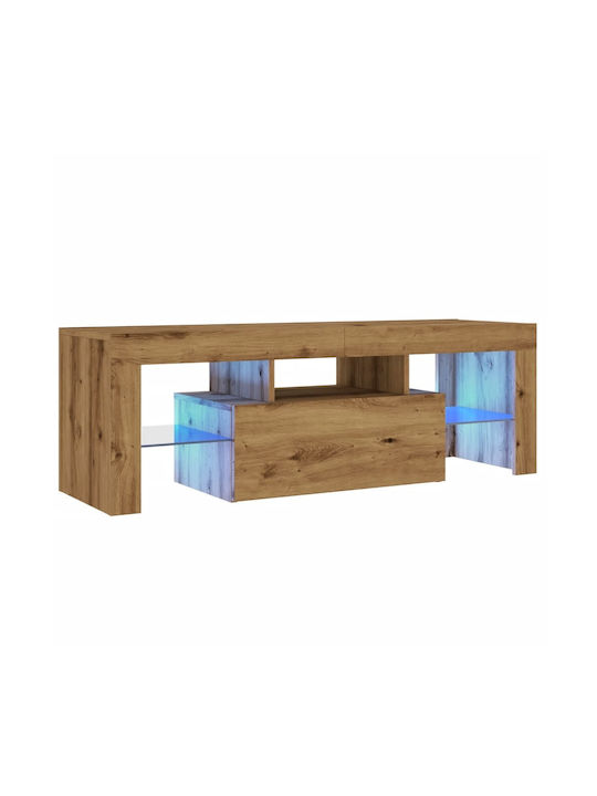 TV Stand Wooden with LED Lighting Artisan Oak L120xW36.5xH40cm