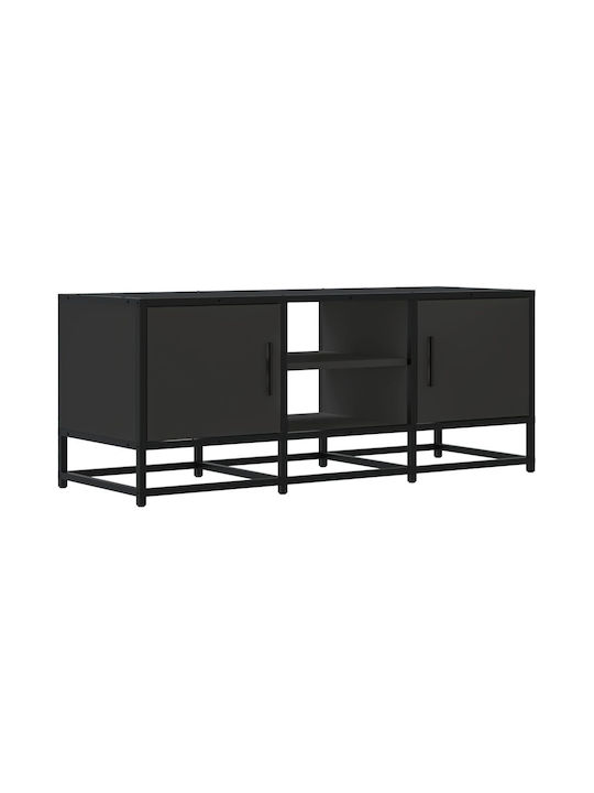 TV Stand Made of Metal & Wood Black L100xD35xH41cm