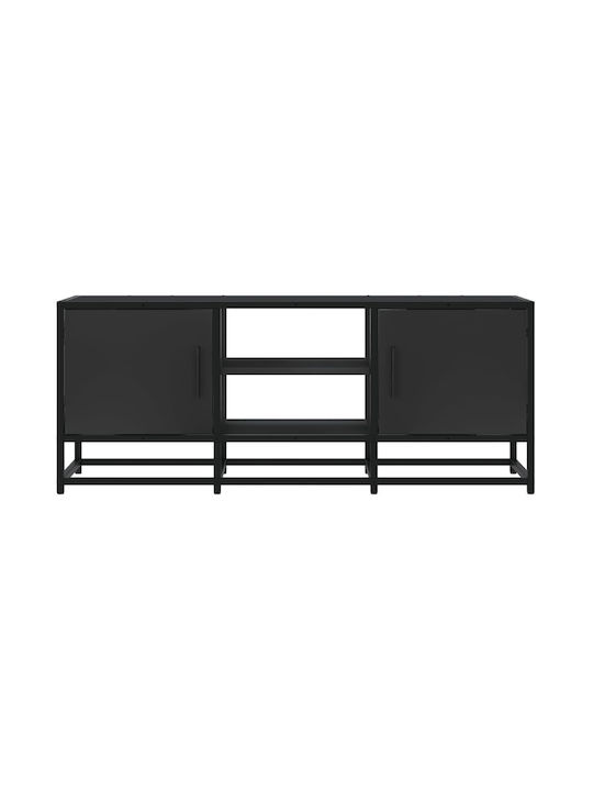 TV Stand Made of Metal & Wood Black L100xD35xH41cm