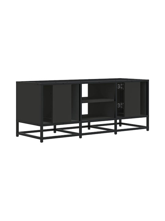 TV Stand Made of Metal & Wood Black L100xD35xH41cm