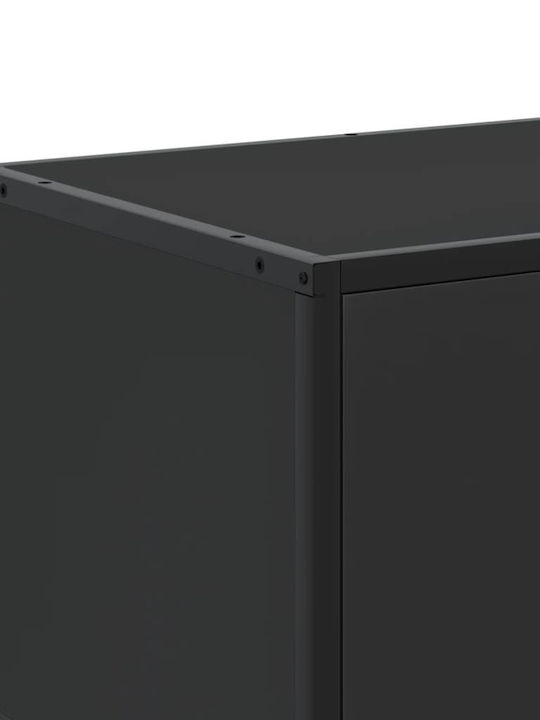 TV Stand Made of Metal & Wood Black L100xD35xH41cm