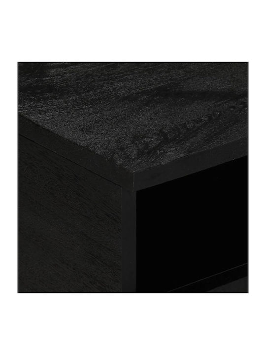 Rectangular Central Coffee Table Made of Solid Wood Black M80xW54xH40cm