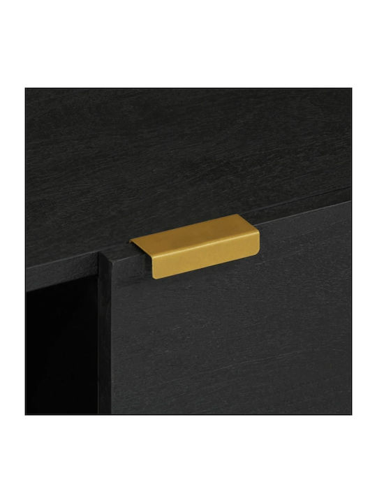 Rectangular Central Coffee Table Made of Solid Wood Black M80xW50xH40cm