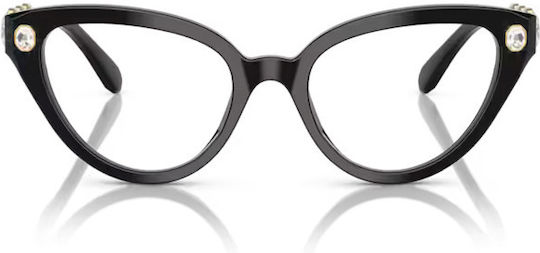 Swarovski Damen Acetat Katzenauge Brillengestelle Schwarz SK2028 1001