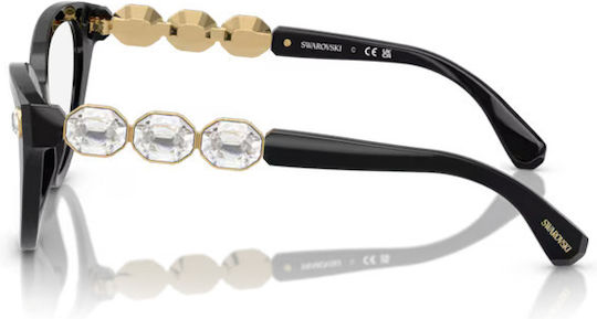 Swarovski Damen Acetat Katzenauge Brillengestelle Schwarz SK2028 1001