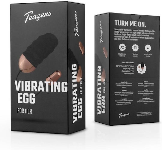 Teazers Δονητής Egg με Απομακρυσμένο Έλεγχο Μαύρος