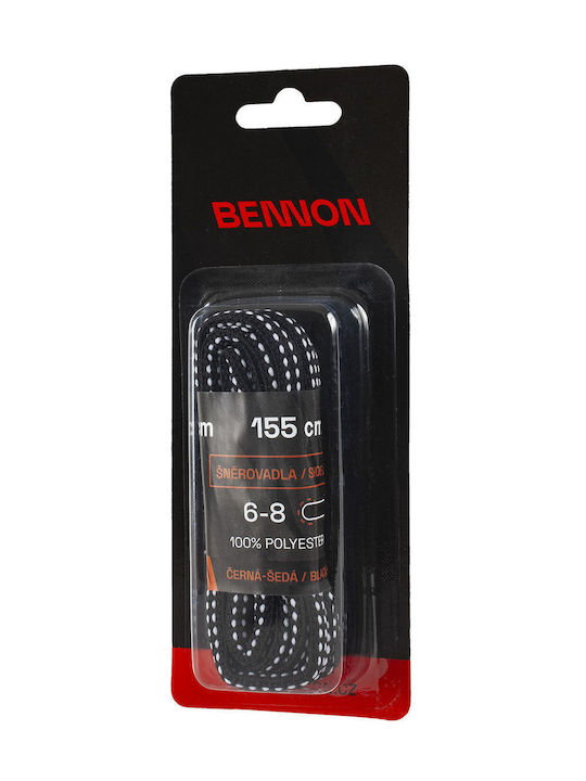 Bennon Κορδόνια Παπουτσιών Μαύρα 2τμχ 155cm