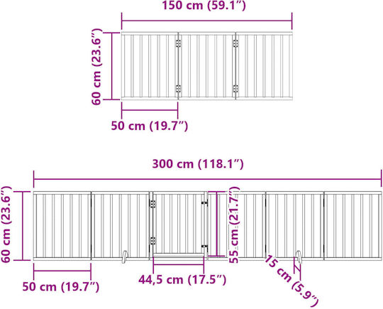 vidaXL Разделител на верандата за Кучета в Бял Цвят 450 x 60см.
