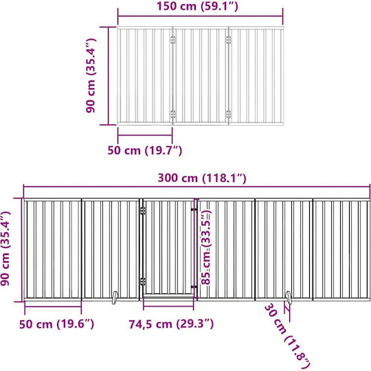 vidaXL Divider Dog in White Color 600 x 90cm