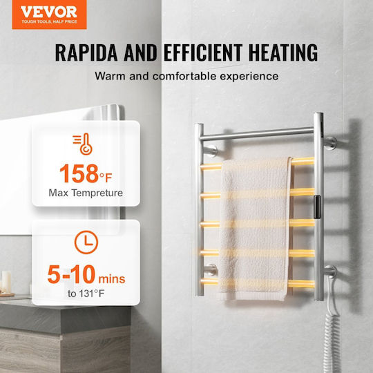 Vevor Ηλεκτρική Πετσετοκρεμάστρα 145W 50x50cm Λευκή