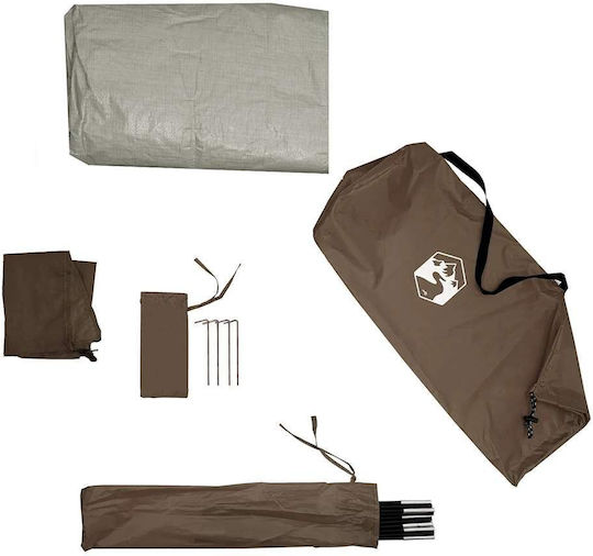 vidaXL Camping Tent Igloo Brown for 4 People
