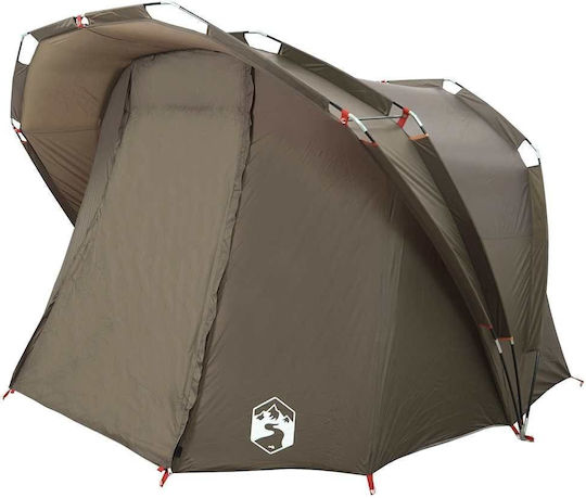 vidaXL Camping Tent Tunnel Brown for 4 People 260x276x179cm