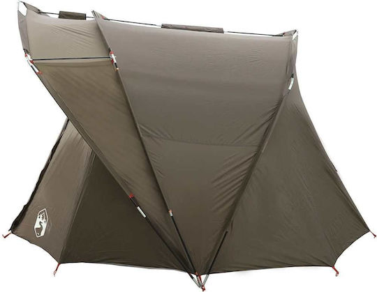 vidaXL Camping Tent Tunnel Brown for 4 People 260x276x179cm