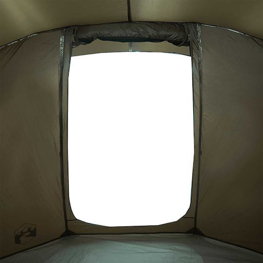 vidaXL Camping Tent Tunnel Brown for 4 People 260x276x179cm
