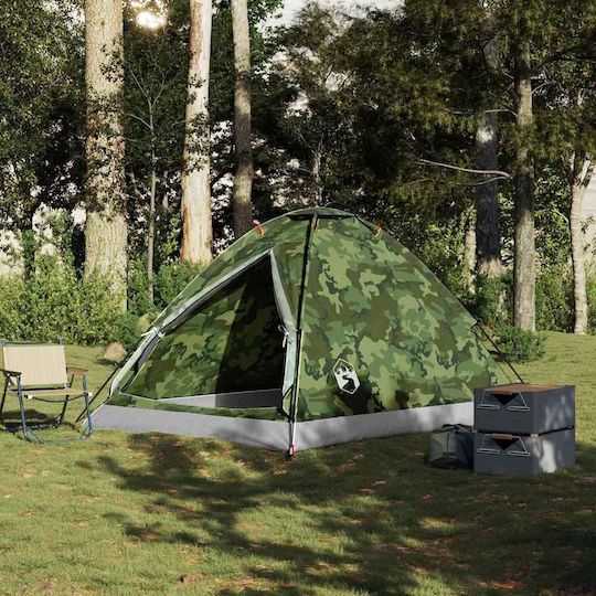 vidaXL Къмпинг сцена Igloo Зеленa за 4 човека