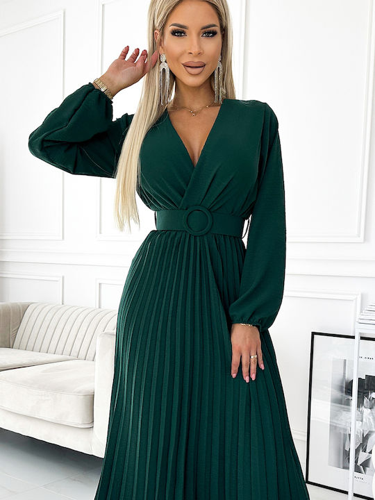 Numoco Midi Dress Bottle Green