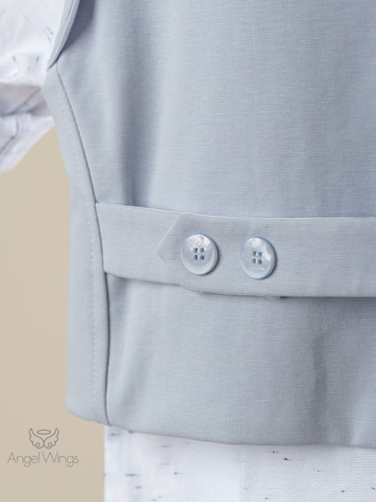 Angel Wings Boys Baptism Suit with Vest Dennis Navy Blue