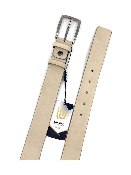 Men's Belt Leather Beige
