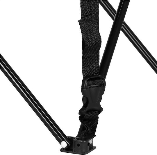 Tabelul Metalic pentru Camping Pliabil 46x46x45cm Negru