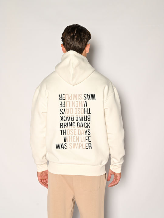 Sweatshirt mit Kapuze Ecru