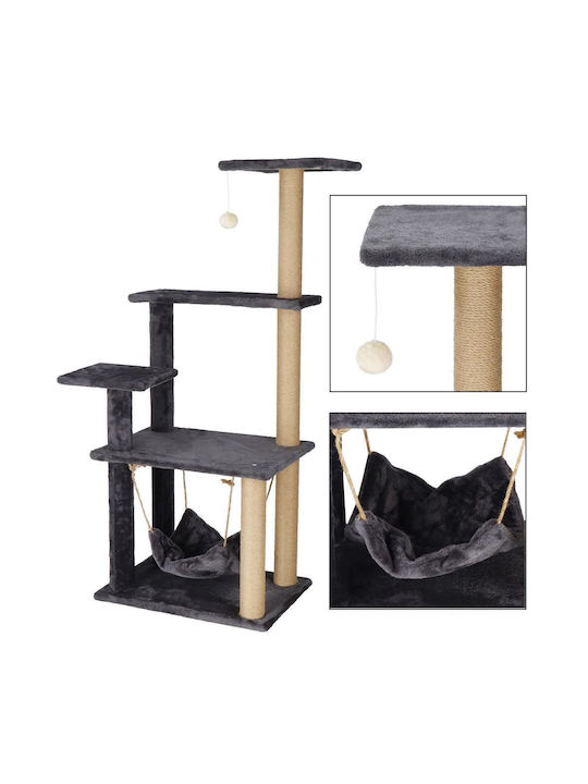 Cat Playset Scratching Post Hammock Ball 121cm Graphite