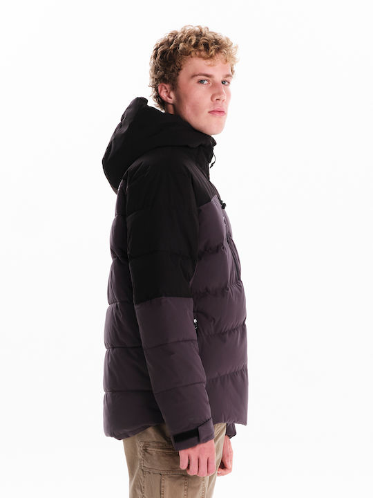 Winter Jacket Puffer Waterproof and Windproof Plum/Black