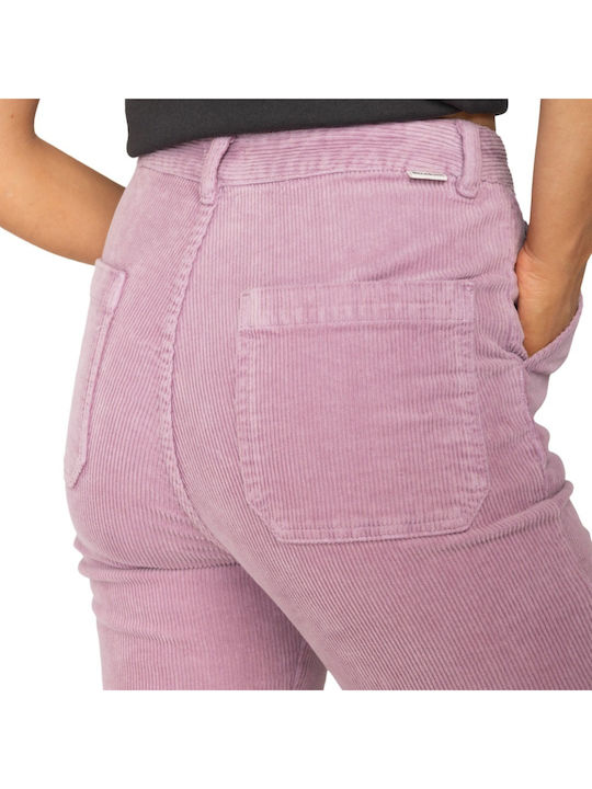 Wave Cord Women's Fabric Trousers Lilac Fog