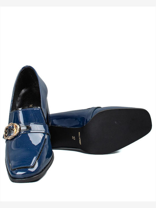 Δερμάτινα Γυναικεία Loafers σε Μπλε Χρώμα