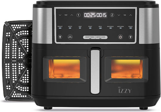 Izzy Air Fryer with Double Detachable Bucket 10lt Silver IZ-8225