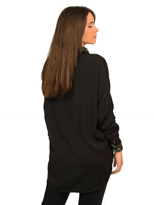 Morena Spain Women's Long Sleeve Shirt Black/Green