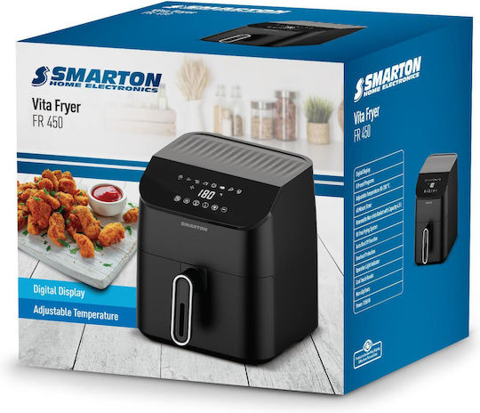 Smarton Heißluftfritteuse mit Wi-Fi 4.5Es Schwarz FR 450
