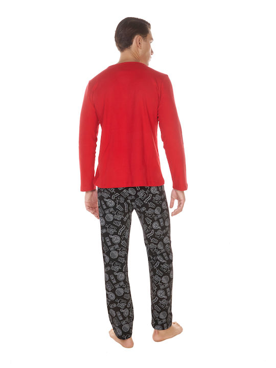 Comfort Men's Winter Pajamas Set Red