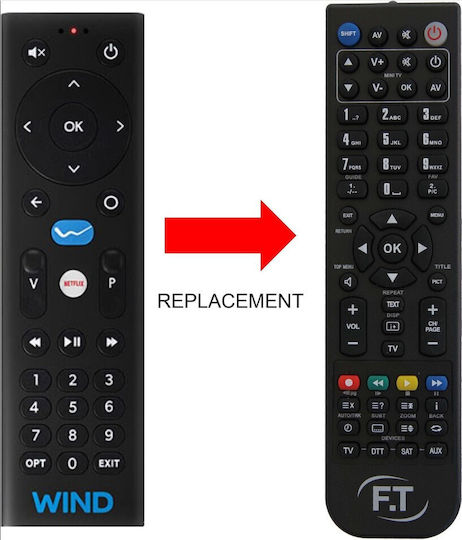 FT Electronics Συμβατό Τηλεχειριστήριο DC-225 για TV Boxes