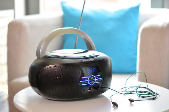 Prime3 Φορητό Ηχοσύστημα με Bluetooth / Ραδιόφωνο / USB / CD Μαύρο