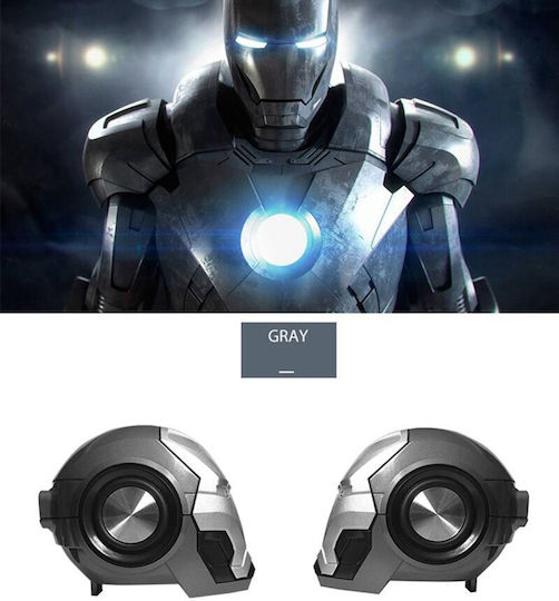 GTX-9 Iron Man Ηχείο Bluetooth 5W Ασημί